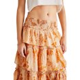 thumbnail image 2 of VISgogo Faldas largas para mujer, patrón floral/a cuadros, faldas holgadas de cintura alta de múltiples capas, pantalones casuales de estilo urbano simple VISgogo moda, 2 of 4