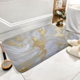 thumbnail image 5 of White And Gold Marble Design Bath Mat - 16x24 Inches, Washable and Soft, Great for Bathroom, 5 of 8