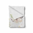 thumbnail image 2 of Saying Soft Flannel Fleece Blanket, Woodland Raccoon with Blossoming Spring Flowers with Oh Baby Calligraphy in Middle, Cozy Plush for Indoor and Outdoor Use, 50" x 70", Multicolor, by Ambesonne, 2 of 6
