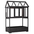 thumbnail image 6 of Yoneston Garden Wood Portable Cold Frame with Movable Wheels Mini Greenhouse with Openable Roof and Storage Box, Black, 6 of 7