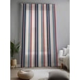 thumbnail image 2 of Sheer Curtains 84 Inches Long, Blue Red Striped Semi Sheer Curtains Light Filtering Window Treatment, Modern Stripes Art Farmhouse Privacy Voile Drapes for Living Room Bedroom 52x84 Inch, 2 of 7