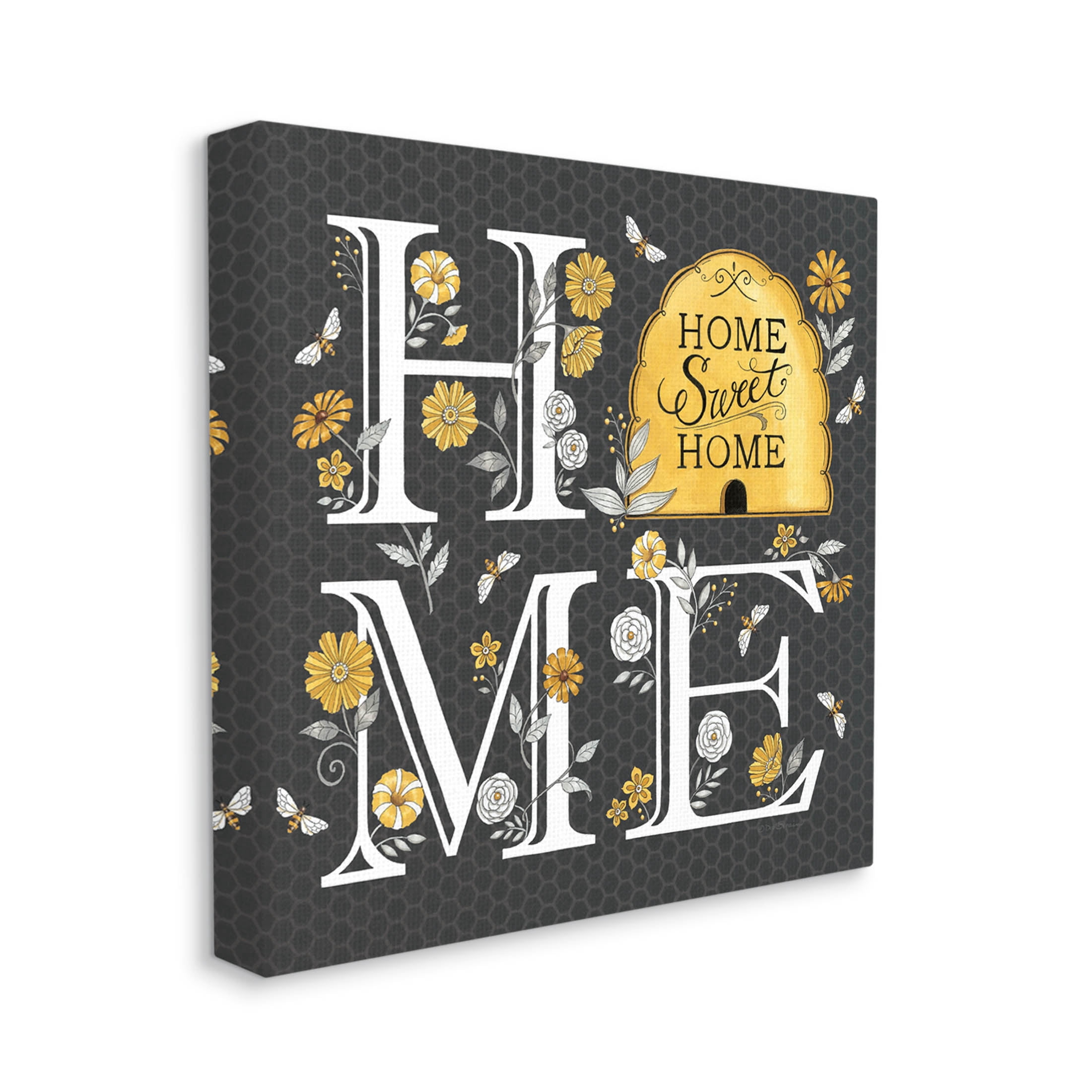 Hive Pattern Sweet Home Botanicals Animals & Insects Graphic Art Gallery Wrapped Canvas Print Wall Art