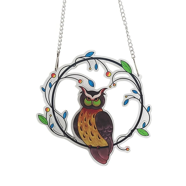 Decoración de pared con pájaros multicolor acrílicos, colibrí para colgar en ventanas o puertas exteriores A