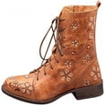 thumbnail image 4 of Women's Vintage Embroidered Ankle Boots - Retro Chunky Heel Booties with Side Zip, 4 of 9