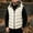 Beige-B, variant on Men's Hooded Waterproof Padded Sleeveless Winter Quilted Vest Ripstop Shell,Thick Padded,Warm Windproof,Zip up Front,Detachable Hood,Winter Outdoor Daily Wear
