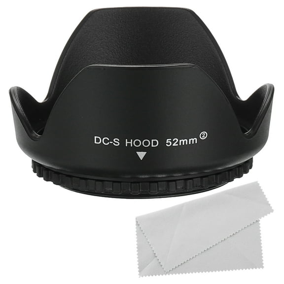 Uxcell 52mm Camera Lens Hood, Reversible Flower Lens Hood Protector with Cloth