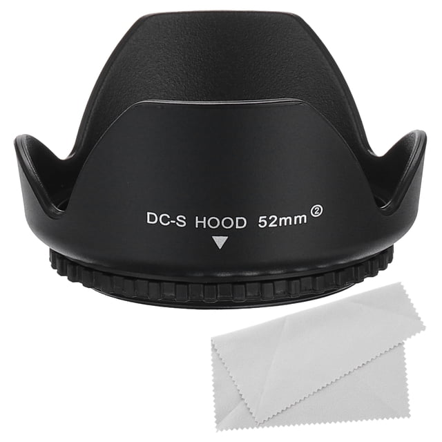 Unique Bargains 52mm Camera Lens Hood, Reversible Flower Lens Hood Protector with Cloth
