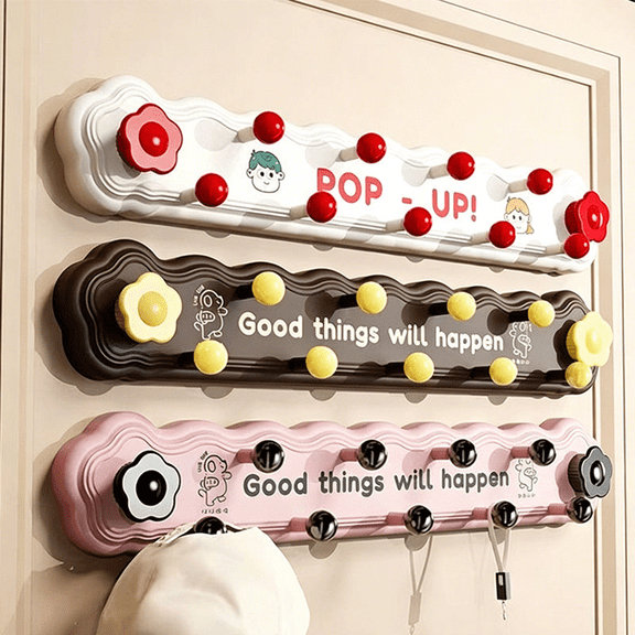 Heavy Duty No Drill Wall Hooks, Self Adhesive Wrought Iron Coat Rack, Rustproof Metal Entryway Organizer, Removable Wall Mounted Hangers for Coats, Hats, Towels, Keys, Mudroom Storage, White