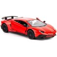 thumbnail image 1 of Modelo de coche de fundición a escala 1/36, coche de juguete de aleación de zinc para niños, vehículos de tracción trasera, coche de juguete para niños pequeños, niños y niñas, regalo (rojo), 1 of 5