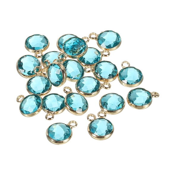 Crystal Birthstone Charm, March Pendants Drop Bead Sky Blue, for Jewelry Making, 20 Pack