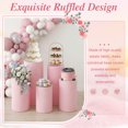 thumbnail image 4 of golytefs 5Pcs Cylinder Pedestal Stand Covers Reusable Elastic Cloth Pillar Plinth Cover Without Stands for Wedding Props Babyshower Birthday Party (Light Pink), 4 of 8