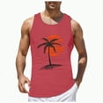 thumbnail image 4 of HCNTES Mens Tank Tops Summer Beach Sleeveless T-shirts Casual Loose Fit Tees Workout Muscle Shirts men's 5x tank tops(L,Watermelon Red), 4 of 5