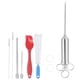thumbnail image 3 of Herramienta De Jeringa De Pavo, Tubo De Jeringa Desmontable Grande Para Ahorrar Esfuerzo, Kit De Inyector De Carne Para Barbacoa, Inyector De Carne, Acero Inoxidable De Grado Mgaxyff Meat Syringe, 3 of 8
