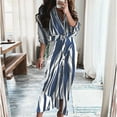 thumbnail image 2 of gakvbuo Wrap Dress For Women Wedding Guest Elegant Sexy Printing Button Fork Opening Dress Long Sleeve Ruched Wrap Hem Party Long Maxi Dress, 2 of 4