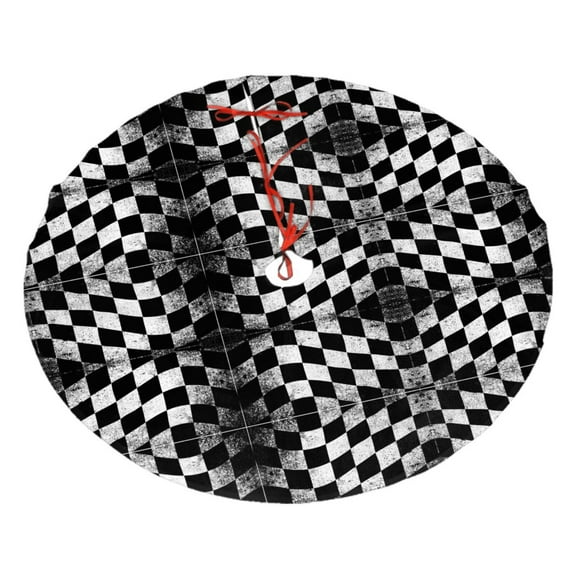 Christmas Tree Skirt Checkered Flag Xmas Tree Skirt Mat for Christmas Decorations Party Holiday 30"