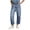 Blue, variant on ZToonmas Women's Barrel Cropped Jeans High Waist Carpenter Pants with Pockets for Everyday and Casual Wear