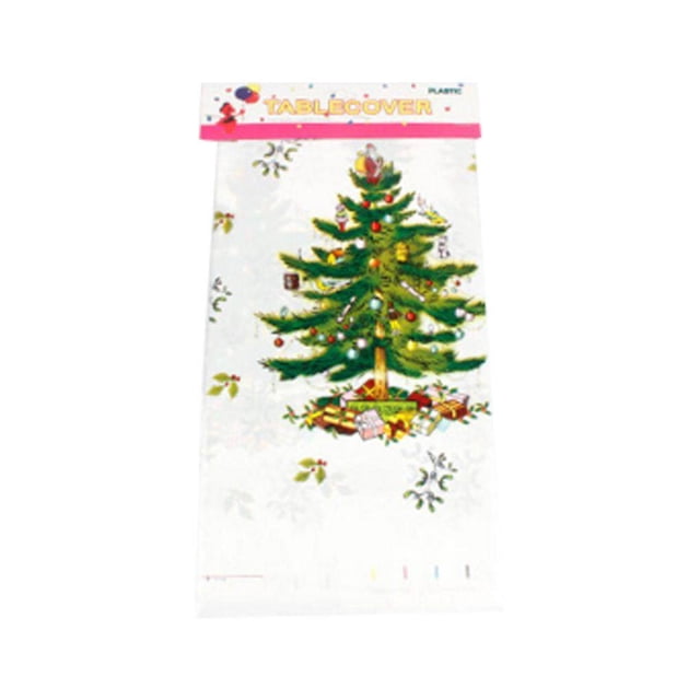 spellwife Christmas Tree Disposable Tablecloth Festive Rectangle Table Cloth Tableware Dining Kitchen Table Cover