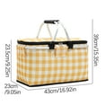 thumbnail image 2 of Plaid Pattern Folding Cooler Box Picnic Bag Portable Heat Preservation Food Storage Bag Outdoor Traveling Kitchen Storage Supplies, 2 of 4