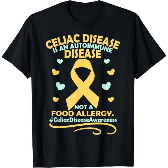 t-shirt Celiac Disease is an Autoimmune - Disease Awareness T-Shirt mens，black，women，funny，journey，Crew Neck, Short Sleeve,custom clothing patterns.gift