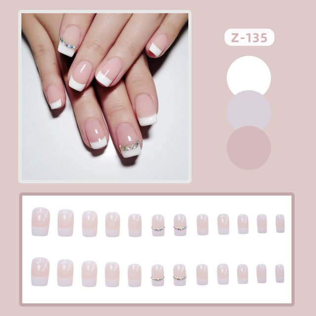 Uñas postizas de moda con diseño de leopardo, 24P, cobertura completa, puntas de Stiletto negro y marrón, pegamento para uñas artificiales francesas