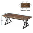 thumbnail image 2 of Finmind 71" Executive Desk, Large Computer Desk Study Writing Table for Home Office (Brown/Black), 2 of 6