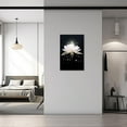 thumbnail image 2 of ZHONGYUTONG Black and White Zen Canvas Wall Art Glowing White Lotus Flower Painting Prints Spa Bathroom Decor for Spiritual Meditation Yoga Room Framed (12.00" x 18.00"), 2 of 6