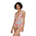thumbnail image 3 of LIORA Women’s One Piece Swimsuits Floral Print Bathing Suits for Women Deep V Neck with Front and Back Ring, 3 of 8