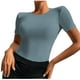 thumbnail image 1 of Blusa superior sexy de manga corta sólida con cuello redondo de verano para mujer con estilo OAVQHLG3B Store lin121212, 1 of 5