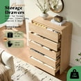 thumbnail image 3 of Papajet 5 Drawer Dresser for Bedroom, 48" Tall Modern Chest of Storage Drawers with Anti-Tip Kit, Wood Cabinet Organizer, Easy Assembly, Light Oak, 3 of 8