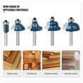 6mm Shank Router Bits Set Straight T Bit Flush Trimming Cleaning Round ...