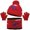 Red, variant on HNMKIU Winter Knitted Scarf Hat Set For Kids Thermal Neck Warmer Touchscreen Mittens Cold Weather Outdoor Blue - One Size