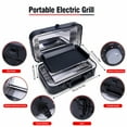 thumbnail image 6 of Electric Smokeless Grill Portable Griddle with Detachable Non-Stick Grill Plate for Baking Steaks Chicken Wings Hamburgers Sausages ect for Party Camping Backyard, 6 of 10