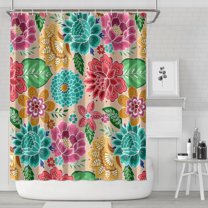 Pioneer Flower Floral Print Pattern Shower Curtain 84"x72" ,Bathroom Decorative Shower Curtains Set with 12 Hooks,Modern Waterproof Washable Shower Curtain