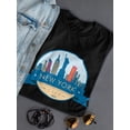 thumbnail image 3 of Skyline Badge New York City Women Black T-Shirt, Female x-Large, 3 of 4