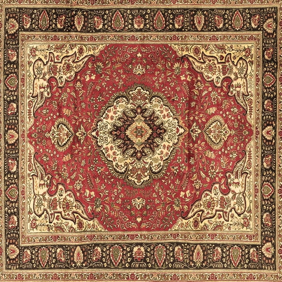 Ahgly Company Indoor Square Persian Brown Traditional Area Rugs, 5' Square