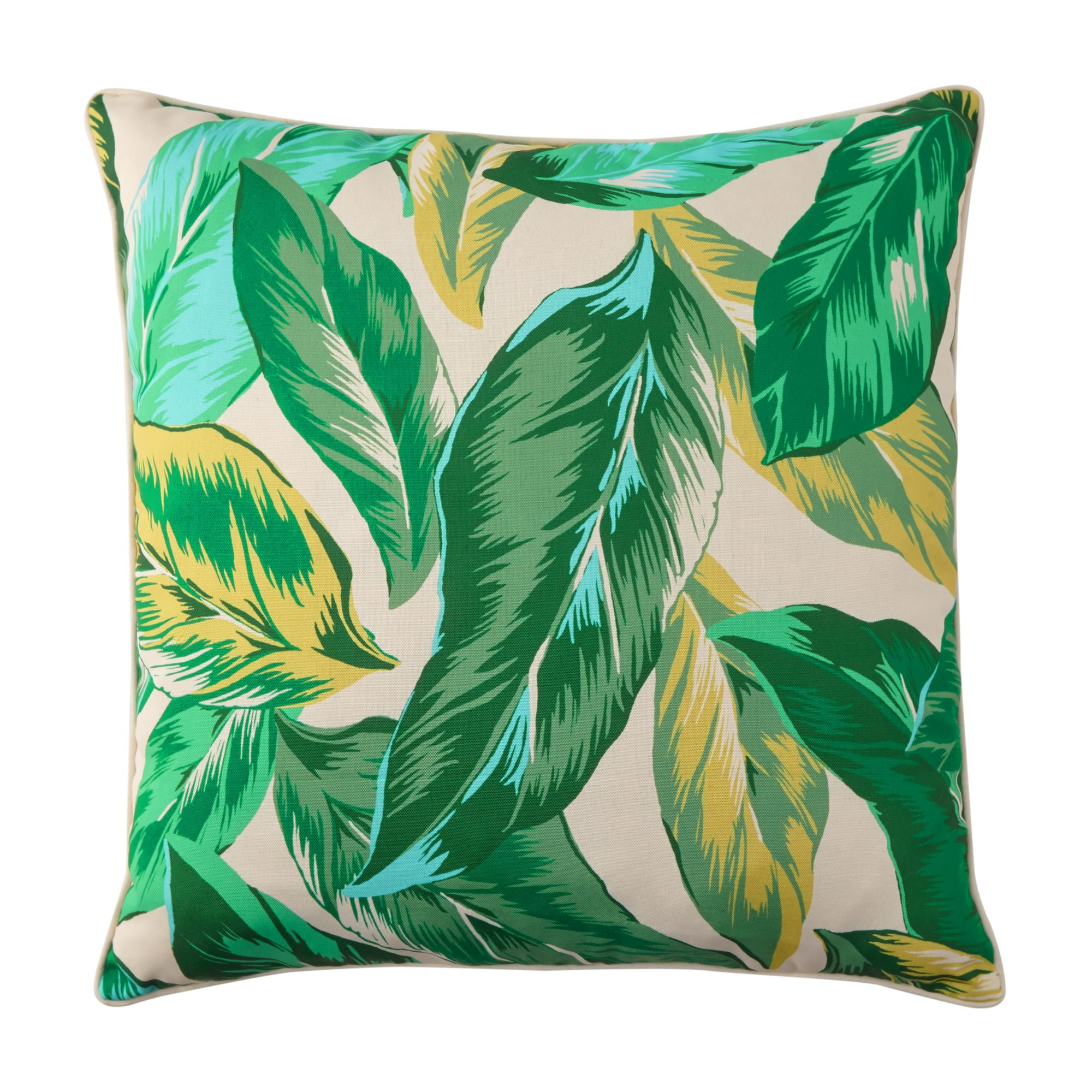 Better Homes & Gardens Palm Outdoor Throw Pillow, 21' x 21', Green