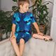 thumbnail image 4 of Balery Futuristic Blue Light Wolf Conjunto de Pijama Infantil de Manga Corta con Estampado – Ropa de Dormir de Algodón Suave-Large, 4 of 6