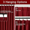 thumbnail image 3 of DriftAway Pinch Pleat Blackout Curtains 96 Inches Long Linen Curtains 2 Panels Set Faux Linen Textured Curtains for Bedroom Living Room Thermal Insulated Privacy Back Tab Window Drapes 52x96 Red, 3 of 8
