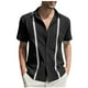 thumbnail image 2 of pstuiky Mangas cortas para hombre, Camisa informal de manga corta con botones y cuello redondo a la moda para hombre camisas casuales para hombre m, 2 of 7