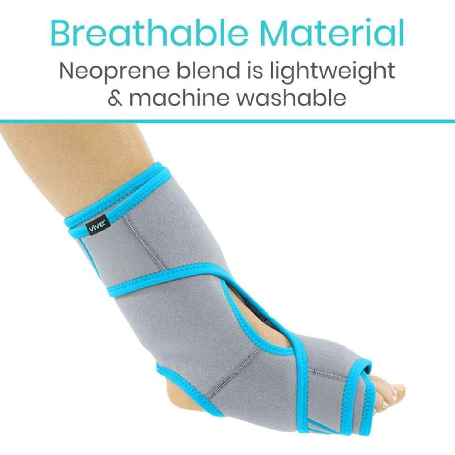 Vive Ankle Ice Pack Wrap - Foot Cold/Hot Compression Brace, Adjustable