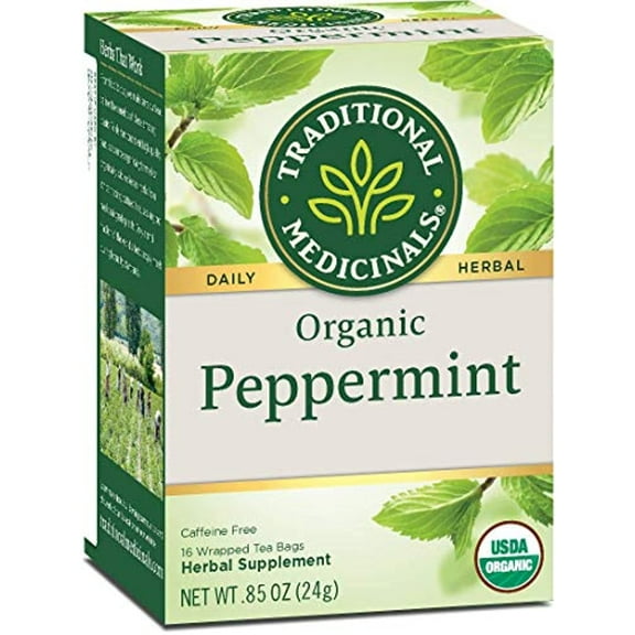 Traditional Medicinals Organic Peppermint Herbal Leaf Tea, 16 Tea Bags (Pack Of 1)