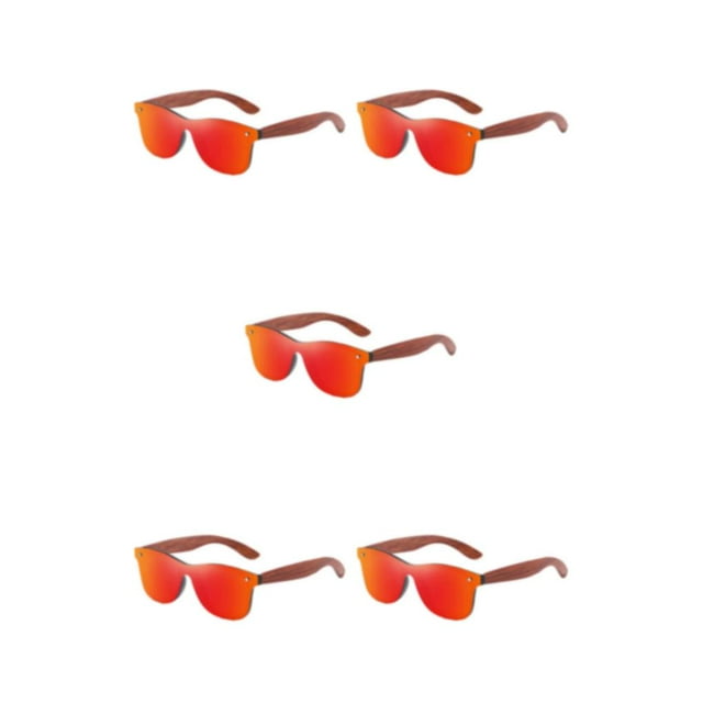 Transemion Women S Fashion Retro Mirror Lens Options Protection Comfortable Fit Lightweight Frame red 5Set