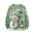 thumbnail image 4 of Women's Casual Long Sleeve Woolen Christmas Sweatshirt Fall Vacation Long Sleeve Pullover for Fall and Winter, Festive and Comfortable, Ideal as Christmas Sweaters for Women ,Mint Green,XL, 4 of 4
