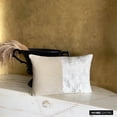 thumbnail image 2 of The HomeCentric Decorative Lumbar Pillow Cover Beige , Pack Of 2, 12"x26" (30x65 cm) Suede Patchwork, Foil Oblong Pillow Cover For Sofa, Couch, Bed, Patio And outdoor, Modern Style - Gold Glint, 2 of 9