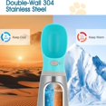thumbnail image 2 of Bebedero para perros - 700 ml - Botella de agua y comedero 2 en 1 - Antifugas - Acero inoxidable, 2 of 6