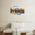 thumbnail image 2 of Elephant Stock Downtown Philadelphia Wall Art - Horizontal Multi Panel Canvas - Living Room Wall Decor - City Multi Panel - Orange And Green Decor - 30" x 18", 2 of 4