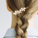 thumbnail image 2 of GOOHOCHY horquilla elegante con forma de flor de circonita y cobre para el cabello, accesorio para mujer., 2 of 8