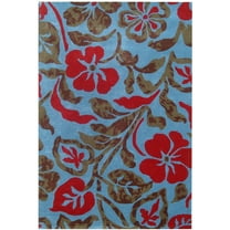 SAFAVIEH Soho Hector Floral Wool Area Rug, Blue/Multi, 3'6" x 5'6"