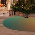thumbnail image 2 of Cauagu 30" Christmas Tree Skirt Orange To Teal Gradient Pattern Christmas Tree Decorations Tree Mat for Xmas Decorations Occasion Holiday Home Decor -30", 2 of 7