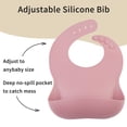 thumbnail image 3 of Silicone Baby Feeding Set, Food Grade Silicone Suction Bowl, Divided Suction Plates, Bib, Spoons Set, Toddlers Self Feeding Supplies Set - Rose Red, 3 of 6